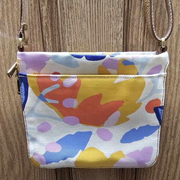 Fossil Floral Canvas and Leather Crossbody EUC - Picture 7 of 12